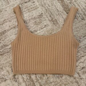Wilfred Beige Ribbed Knit Top